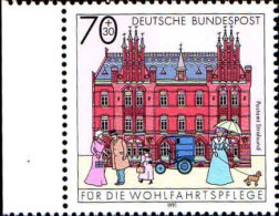 RFA Poste N** Yv:1397 Mi:1565 Wohlfahrtspflege Postampt Stralsund (Bord De Feuille) - Unused Stamps