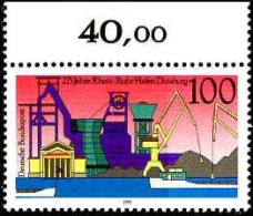 RFA Poste N** Yv:1390 Mi:1558 Rhein-Ruhr Hafen Duisburg Bord De Feuille - Unused Stamps