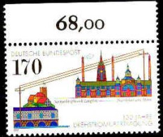 RFA Poste N** Yv:1389 Mi:1557 Drehstromübertragung Neckarkraftwerk Bord De Feuille - Unused Stamps