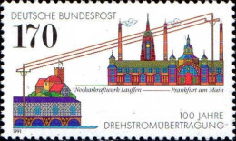 RFA Poste N** Yv:1389 Mi:1557 Drehstromübertragung Neckarkraftwerk - Unused Stamps