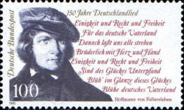 RFA Poste N** Yv:1387 Mi:1555 150 Jahre Deutschlandlied Hoffmann Von Fallersleben (Compositeur) - Unused Stamps