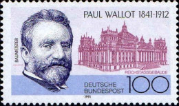 RFA Poste N** Yv:1364 Mi:1536 Paul Wallot Architecte - Unused Stamps