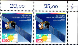 RFA Poste N** Yv:1359 Mi:1527 Deutscher Fernmeldesatellit Kopernikus (Paire) - Neufs