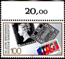 RFA Poste N** Yv:1311 Mi:1479 150 Jahre Briefmarken (Bord De Feuille) - Neufs