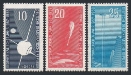 Germany-GDR 370-372, Hinged.Mi 603,616-617. IGY 1957-1958.Sputnik 1,Balloon,Ship - Nuovi