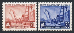 Germany-GDR 286-287, MNH. Mi 518-519. Leipzig Spring Fair 1956. Railroad Cranes. - Unused Stamps