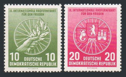 Germany-GDR 289-290, MNH. Michel 521-522. 9th Bicycle Peace Race, 1956. - Ongebruikt