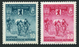 Germany-GDR 239-240,MNH.Michel 470-471. 8th Bicycle Peace Race,1955. - Unused Stamps