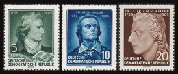 Germany-GDR 241-243, MNH. Michel 464-466. Friedrich Von Schiller, Poet, 1955. - Nuovi