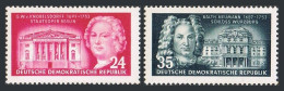 Germany-GDR 174-175,hinged.Mi 382-383. George W.Knobelsdorff, Balthasar Neumann, - Ungebraucht