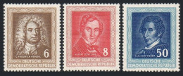 Germany-GDR 100-102, MNH. Mi 308-310. Composers, 1952. Hendel, Lortzing, Weber. - Ongebruikt