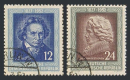 Germany-GDR 96-97, CTO. Mi 300-301. Ludwig Van Beethoven, 125th Death Ann. 1952. - Ongebruikt