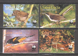 St Lucia 2001 Mi 1142-1145 MNH WWF - SINGING BIRDS - Ongebruikt