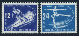 Germany-GDR 51-52, Hinged. Mi 246-247. German Winter Championships, 1950.Skiing, - Ongebruikt