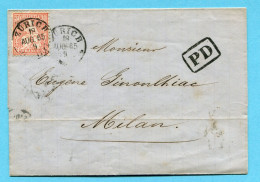 Umschlag Von Zürich Nach Milan 1865 - Mit PD - Stempel - Lettres & Documents