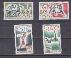 Jeux Olympiques - Tokyo 64 - Tchad - Yvert PA 18/ 21 ** - Football - Javelot - Saut En Hauteur - Valeur 12,50 Euros - Tchad (1960-...)