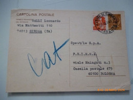 Cartolina Postale Viaggiata Da Ginosa A Bologna "F.R.I.M.M.A." 1967 - 1961-70: Marcophilia