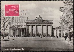 655 Brandenburger Tor 20 Pf Auf Maximumkarte Passender ESSt BERLIN 29.11.1958 - Cartas Máxima