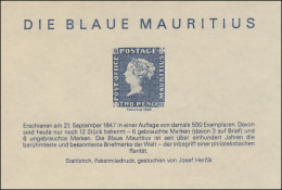 Sonderdruck Die Blaue Mauritius 1986 FAKSIMILE - Private & Local Mails
