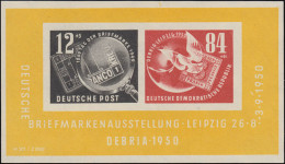 Block 7III DEBRIA 1950 Mit PLF Schräger Weißer Strich über Der 1 Des Datums ** - Errors & Oddities