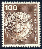 502 Industrie Technik 100 Pf Förderbagger ** NEUE Fluoreszenz - Unused Stamps