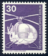 497 Industrie Technik 30 Pf Hubschrauber ** NEUE Fluoreszenz - Nuevos