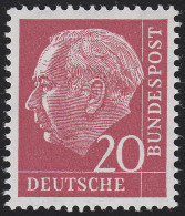185x Ww Heuss 20 Pf Glatte Gummierung ** Postfrisch - Unused Stamps