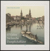 2874 Raddampfer Diesbar, Selbstklebend NEUTRALE Folie, 10 Einzelmarken, Alle ** - Unused Stamps