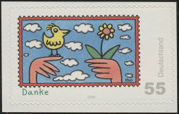 2668 Post: Danke, Selbstklebend NEUTRALE Folie, 10 Einzelmarken, Alle ** - Unused Stamps