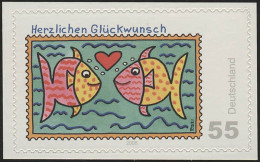 2666 Post: Glückwunsch, Selbstklebend NEUTRALE Folie, 10 Einzelmarken, Alle ** - Unused Stamps