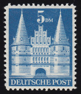 Bizone 100 I YB Bauten 5 DM., Dunkelblau, Postfrisch ** - Mint