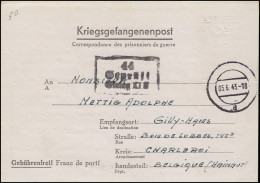 Kriegsgefangenenpost 44 Stalag XI Auf Brief Tarnstempel 5.6.43 Nach Belgien - Feldpost 2da Guerra Mundial