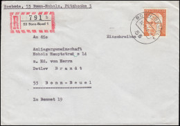 731 Heinemann 170 Pf Als EF Auf R-Orts-Brief BONN-BEUEL 14.1.74 - Andere & Zonder Classificatie