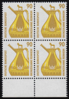 1380 SWK 90 Pf UR-Viererbl. ** Postfrisch - Unused Stamps
