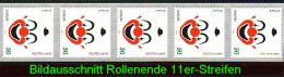 2272 Europa Sk - Rollenende Als 11er-Streifen 5-10 Mit Rotem Endstreifen, ** - Roulettes