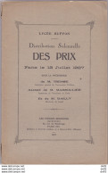 PARIS LYCEE BUFFON DISTRIBUTION DES PRIX 13 JUILLET 1927 - Documents Historiques