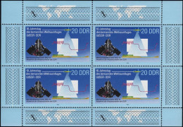 3191 Weltraumflug-Kleinbogen 4x20 Pf 1988, ** Postfrisch - Unused Stamps