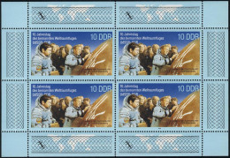 3190 Weltraumflug-Kleinbogen 4x10 Pf 1988, ** Postfrisch - Unused Stamps