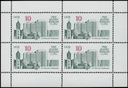 3076 Marzahn-Kleinbogen Berlin 4x 10 Pf 1987, ** Postfrisch - Nuevos