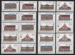 3067-3070 Historische Postgebäude 1987, 16 ZD + 4 Ezm, Set Postfrisch - Zusammendrucke