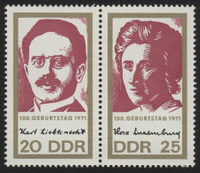 1650-1651 Luxemburg/Liebknecht 1971, Zusammendruck, Postfrisch ** - Ungebraucht