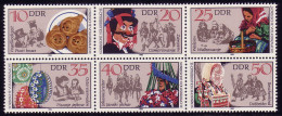 2716-2721 Zusammendruck Sorbische Volksbräuche, Sechserblock Postfrisch ** - Unused Stamps
