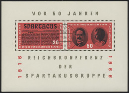 Block 25 Spartakus-Block 1966, Mit Stempel Berlin ZAW - Usados