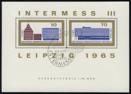 Block 23 INTERMESS III 10+70 Pf. ESSt Leipzig 4.9.1965 - Usati