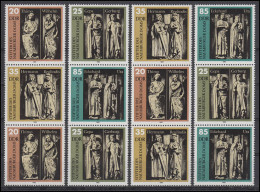 2808-2811 Naumburger Dom, 16 Zusammendrucke + 4 Einzelmarken, Set Postfrisch ** - Zusammendrucke