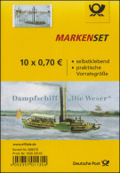 FB 62 Dampfschiff Die Weser 2017, Folienblatt Mit 10x3279, ** - 2011-2020
