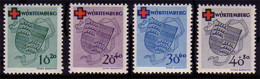 40-43A Württemberg Rotes Kreuz 1949, Satz Gezähnt ** Postfrisch / MNH - Württemberg