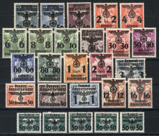 14-39 Polen Mit Aufdruck 1940, 26 Werte, Kompletter Satz ** Postfrisch - Occupation 1938-45