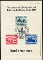 686-688 IAA Berlin 1939 Gedenkblatt Deutsche Bank ESSt Berlin-Charlotte. 17.2.39 - Covers & Documents