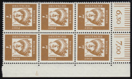 348y DZ Hl. Elisabeth 7 Pf Als Eck-6er O.r. Mit Druckerzeichen 4 Unten, ** - Unused Stamps